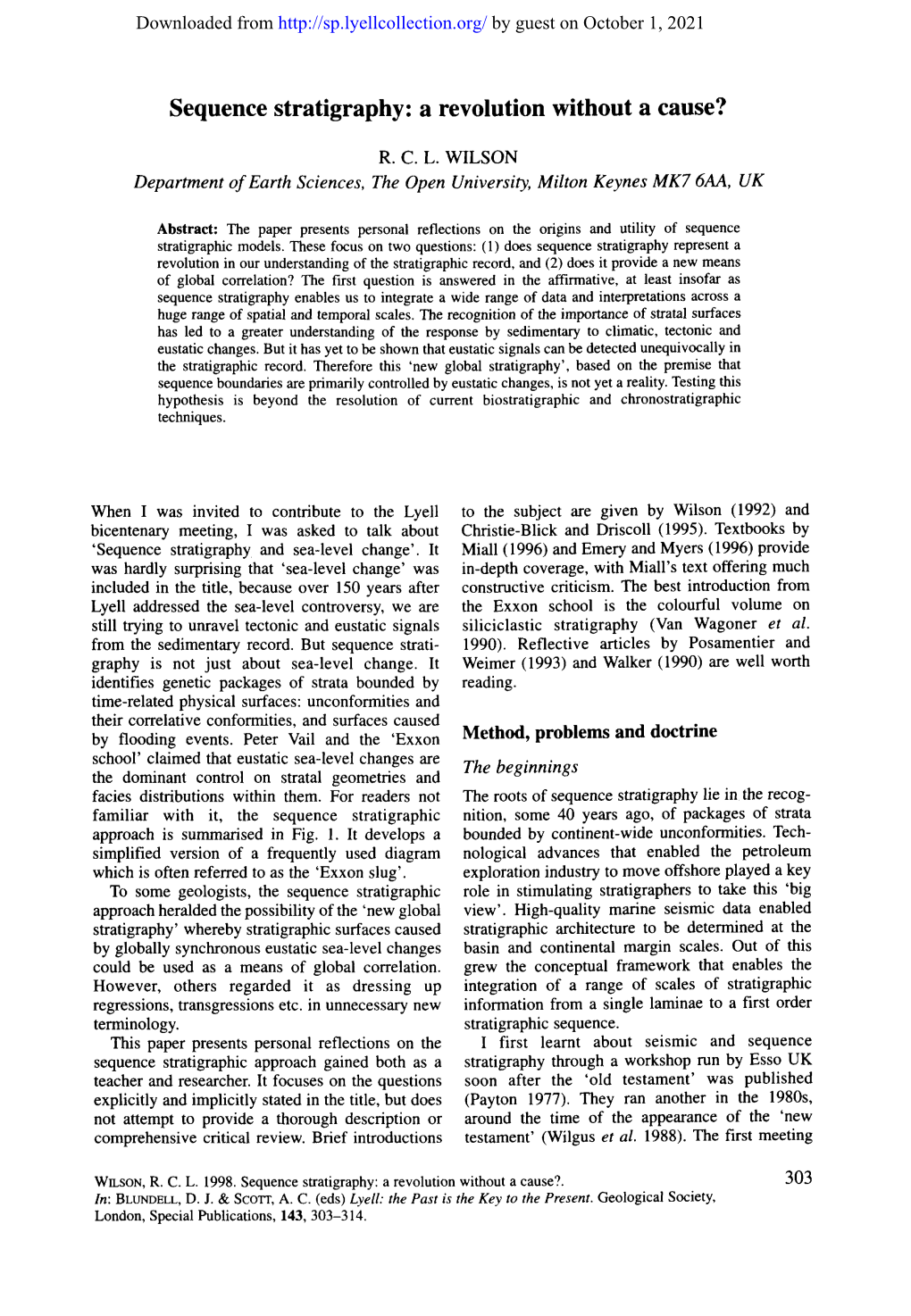 Sequence Stratigraphy: a Revolution Without a Cause?