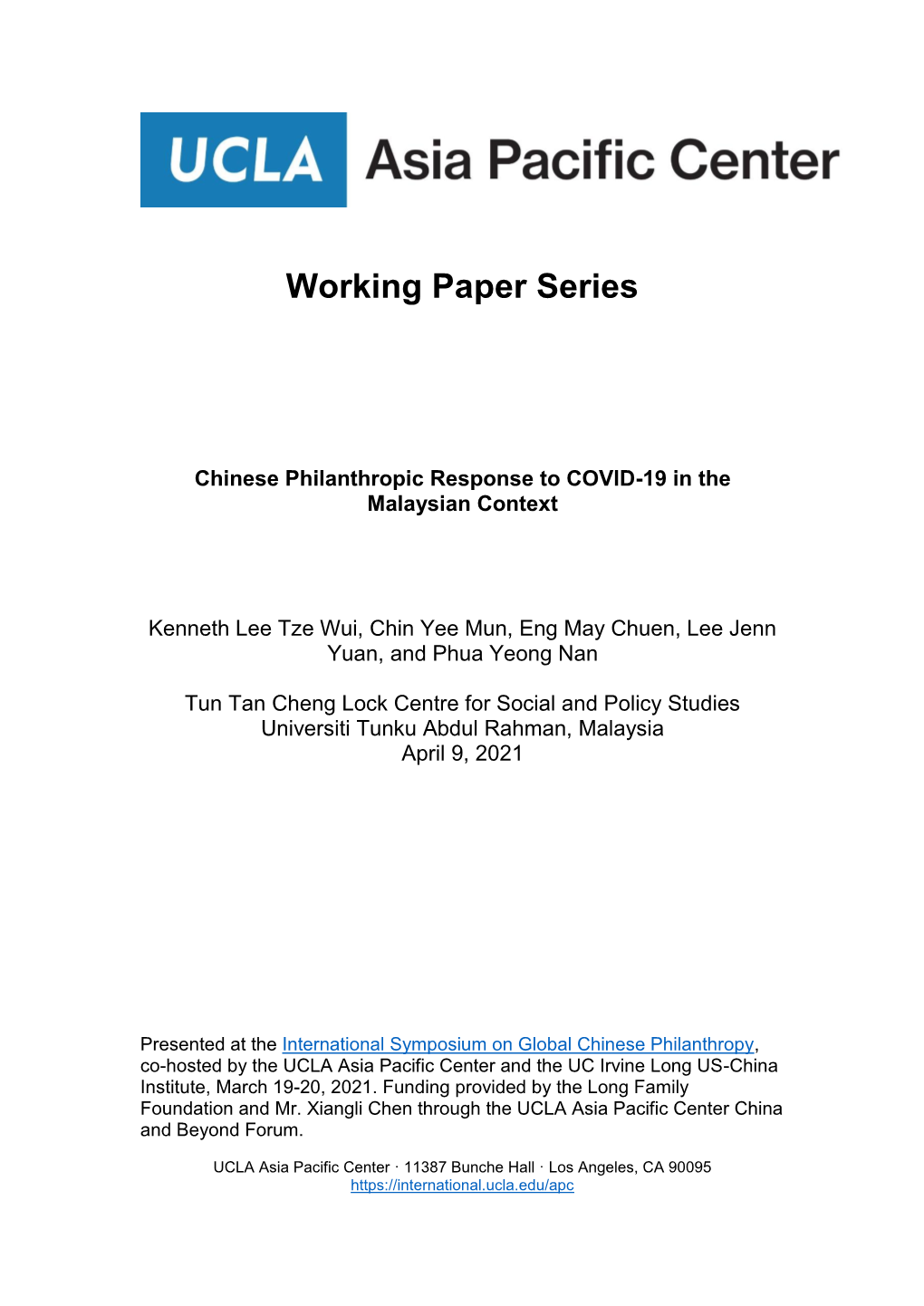 Working Paper Series