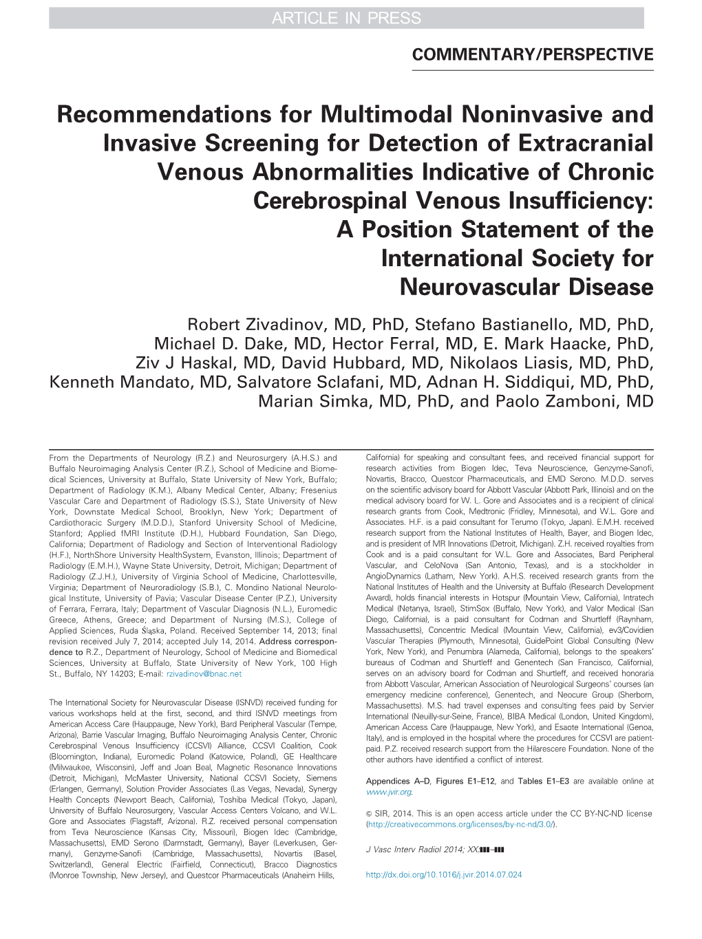 Recommendations for Multimodal Noninvasive and Invasive