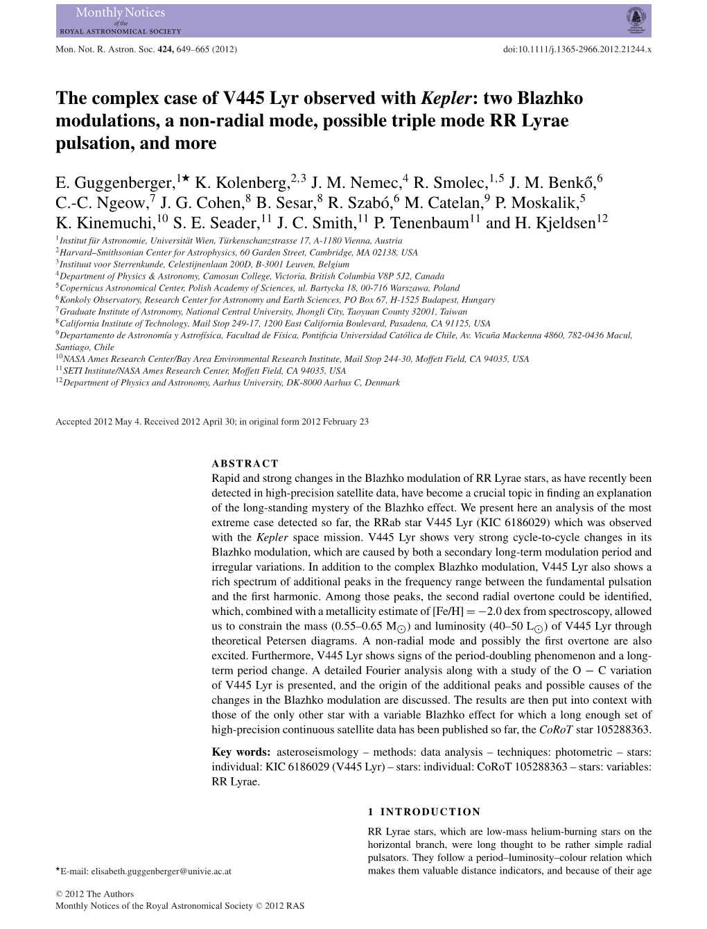 Two Blazhko Modulations, a Nonradial Mode, Possible Triple Mode RR Lyrae Puls