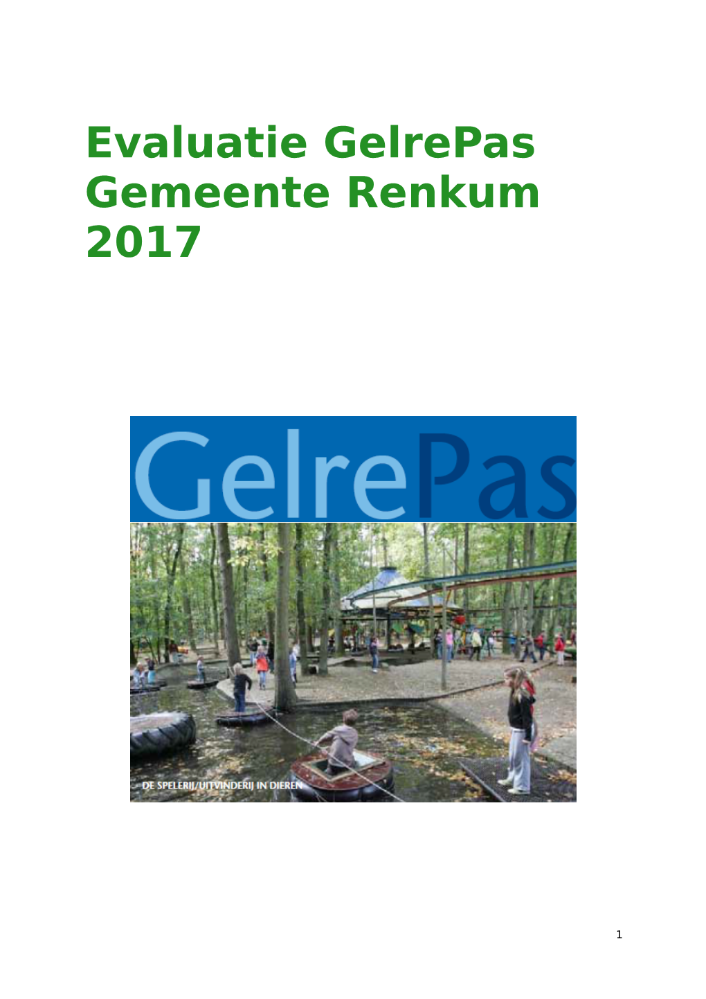 Evaluatie Gelrepas Gemeente Renkum 2017