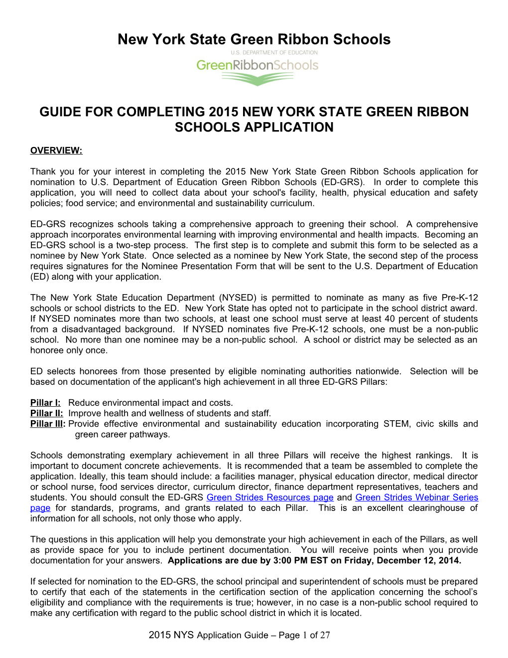 New York State Green Ribbon Schools