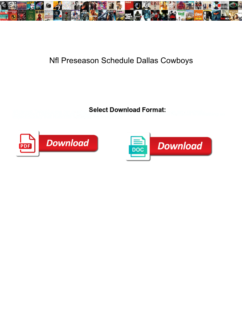 Nfl Preseason Schedule Dallas Cowboys