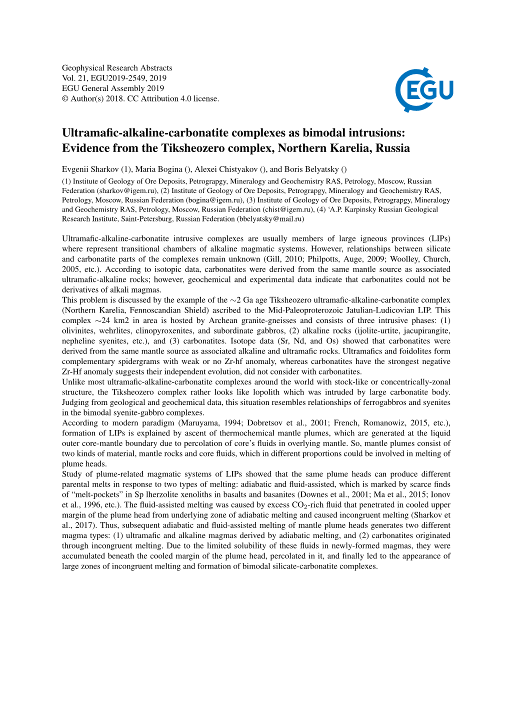 Ultramafic-Alkaline-Carbonatite Complexes As