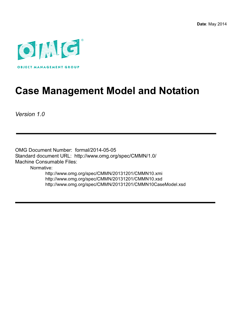 Case Management Model and Notation