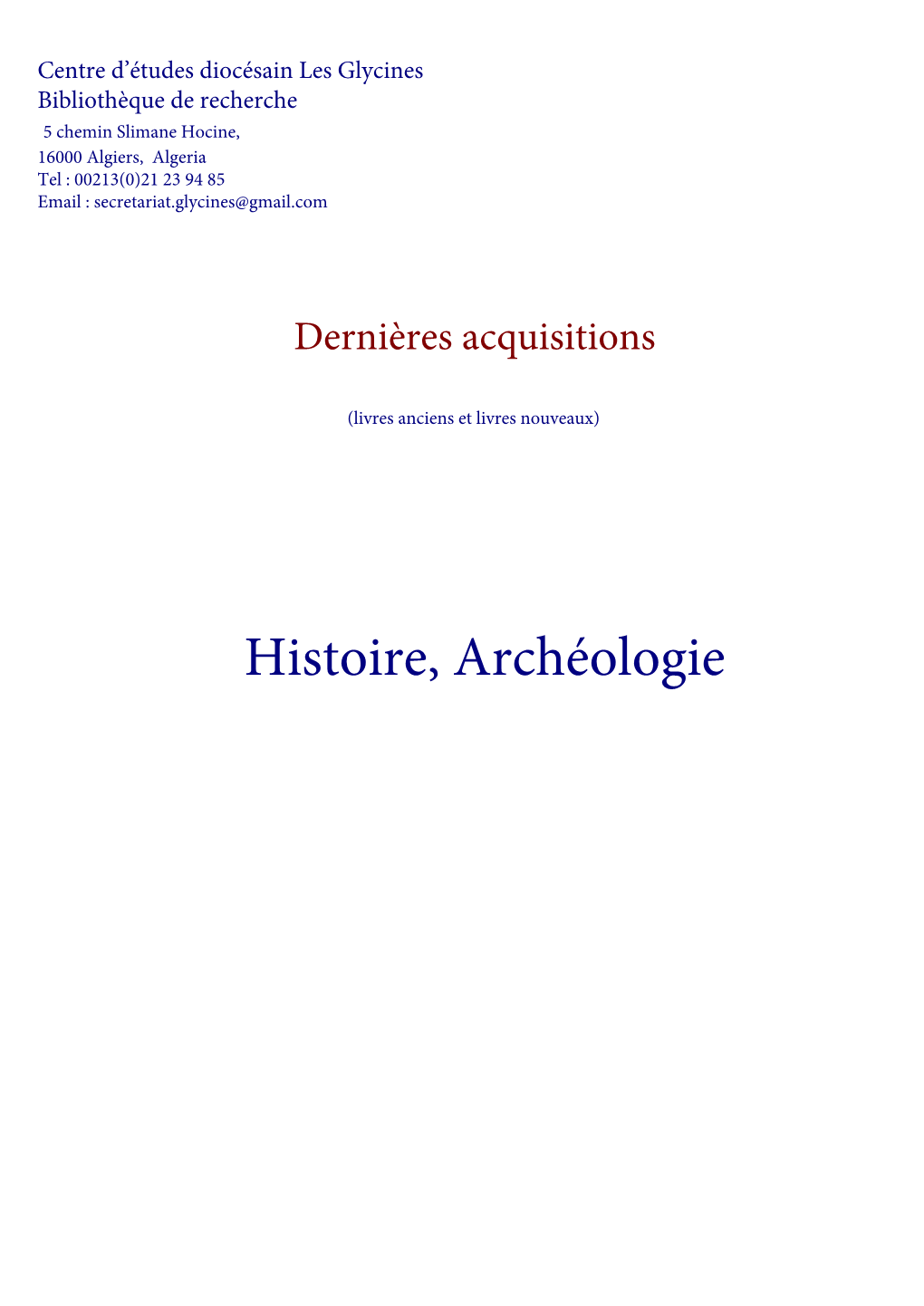 Histoire, Archéologie