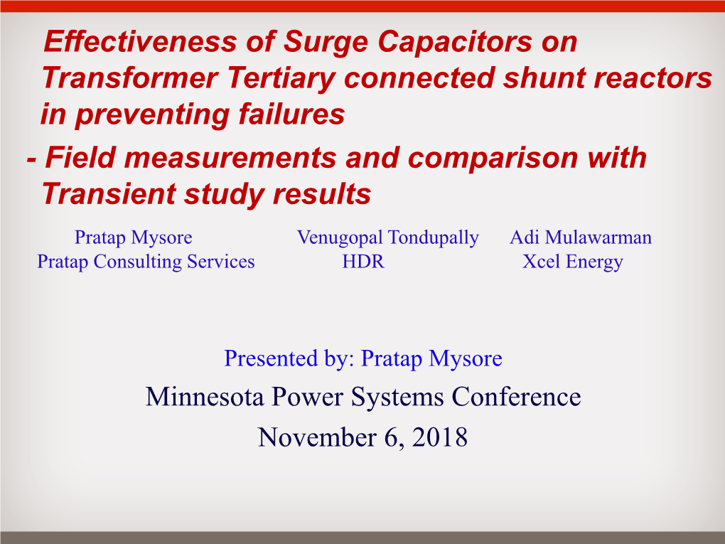 Effectiveness of Surge Capacitors on Transformer Tertiary Connected