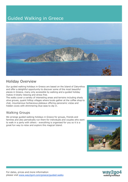 Guided Walking in Greece Brochure