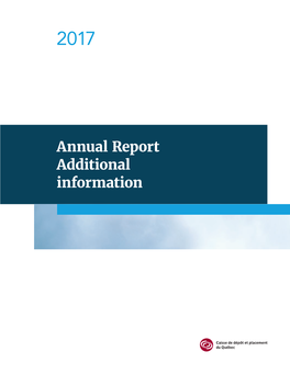 2017 Annual Report Additional Information – Caisse De Dépôt Et