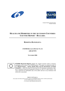 Health and Morbidity in the Accession Countries: Country Report