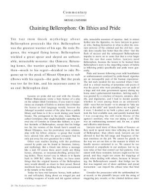 Chaining Bellerophon: on Ethics and Pride
