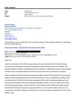 Dear Sirs, I Wish to Comment on the West Sussex Labour Group