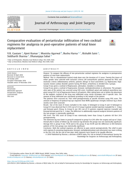 Journal of Arthroscopy and Joint Surgery 6 (2019) 98E102