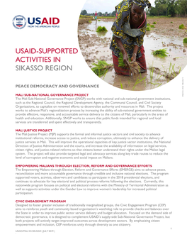 Usaid-Supported Activities in Sikasso Region