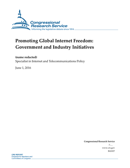 Promoting Global Internet Freedom: Government and Industry Initiatives