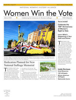 Dedication Planned for New National Suffrage Memorial