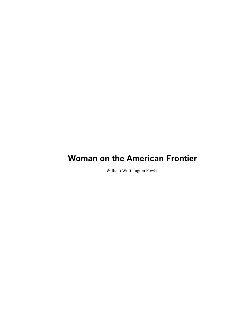 Woman on the American Frontier