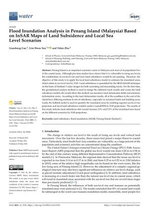 Flood Inundation Analysis in Penang Island (Malaysia) Based on Insar Maps of Land Subsidence and Local Sea Level Scenarios
