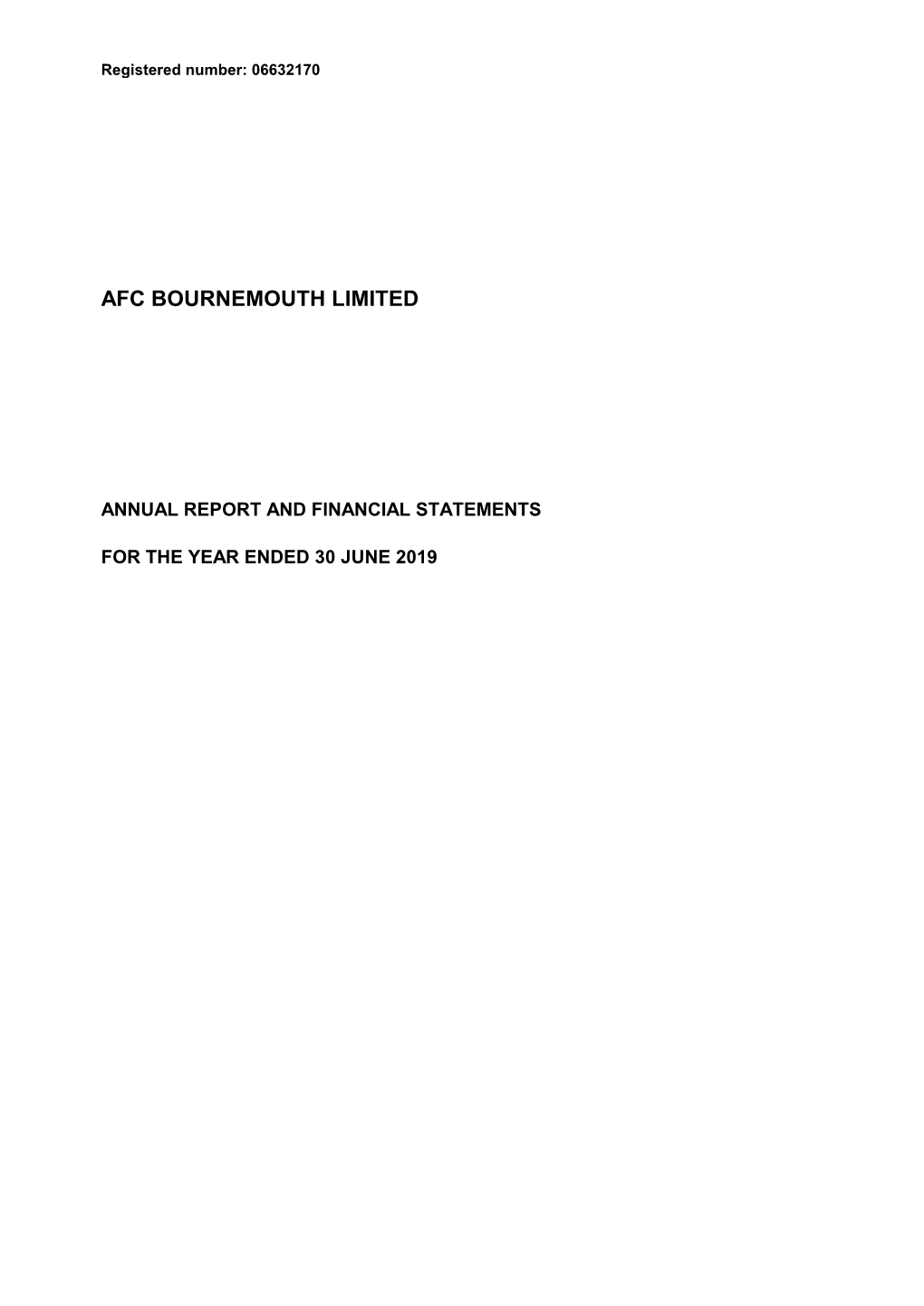 Afc Bournemouth Limited