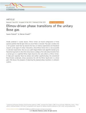 Efimov-Driven Phase Transitions of the Unitary Bose