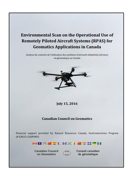 (RPAS) for Geomatics Applications in Canada
