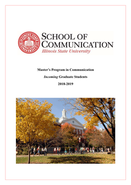 Master's Program in Communication Incoming Graduate Students 2018