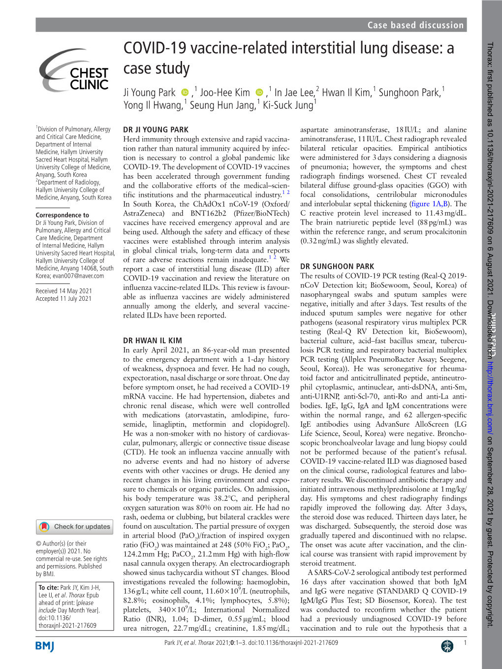 COVID-19 Vaccine-Related Interstitial Lung Disease: a Case Study