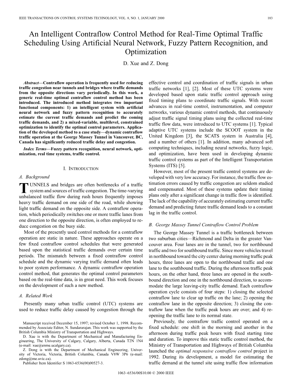 An Intelligent Contraflow Control Method for Real-Time Optimal Traffic Scheduling Using Artificial Neural Network, Fuzzy Pattern Recognition, and Optimization D