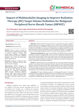 RT) Target Volume Definition for Malignant Peripheral Nerve Sheath Tumor (MPNST