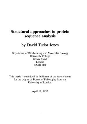 Structural Approaches to Protein Sequence Analysis