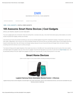 185 Awesome Smart Home Devices | Cool Gadgets 2/26/18, 8�02 AM