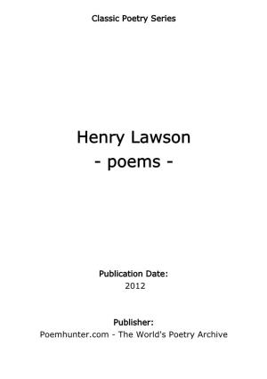 Henry Lawson - Poems