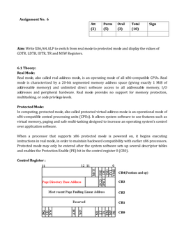 Assignment No. 6 Aim: Write X86/64 ALP To