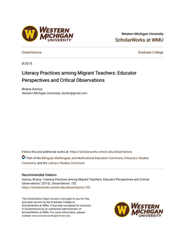 Literacy Practices Among Migrant Teachers: Educator Perspectives and Critical Observations