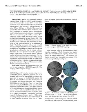 New Insights Into Lunar Processes and History from Global Mapping by Mini-Rf Radar, D.B.J