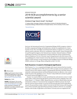 2018 ISCB Accomplishments by a Senior Scientist Award