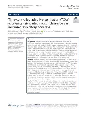 Time-Controlled Adaptive Ventilation (TCAV)