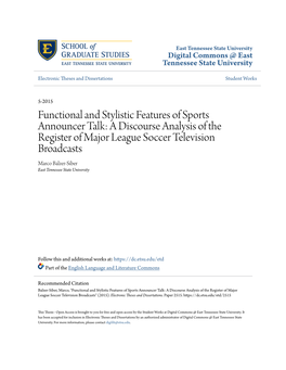 Functional and Stylistic Features of Sports Announcer Talk: A