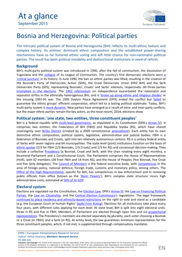 Bosnia and Herzegovina: Political Parties