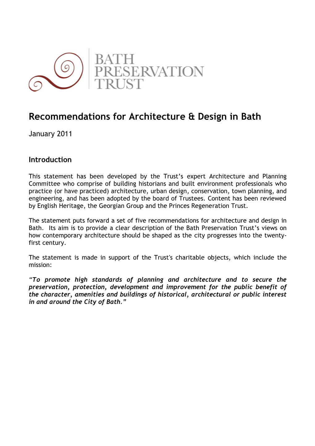 Recommendations for Architecture & Design in Bath