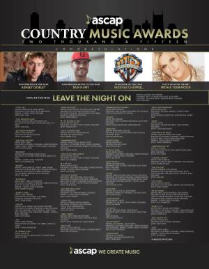 2015 Country Music Awards Winners List