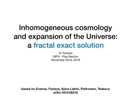 Inhomogeneous Cosmology and Expansion of the Universe: a Fractal Exact Solution G