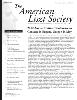 2012 Annual Festival/Conference to Convene