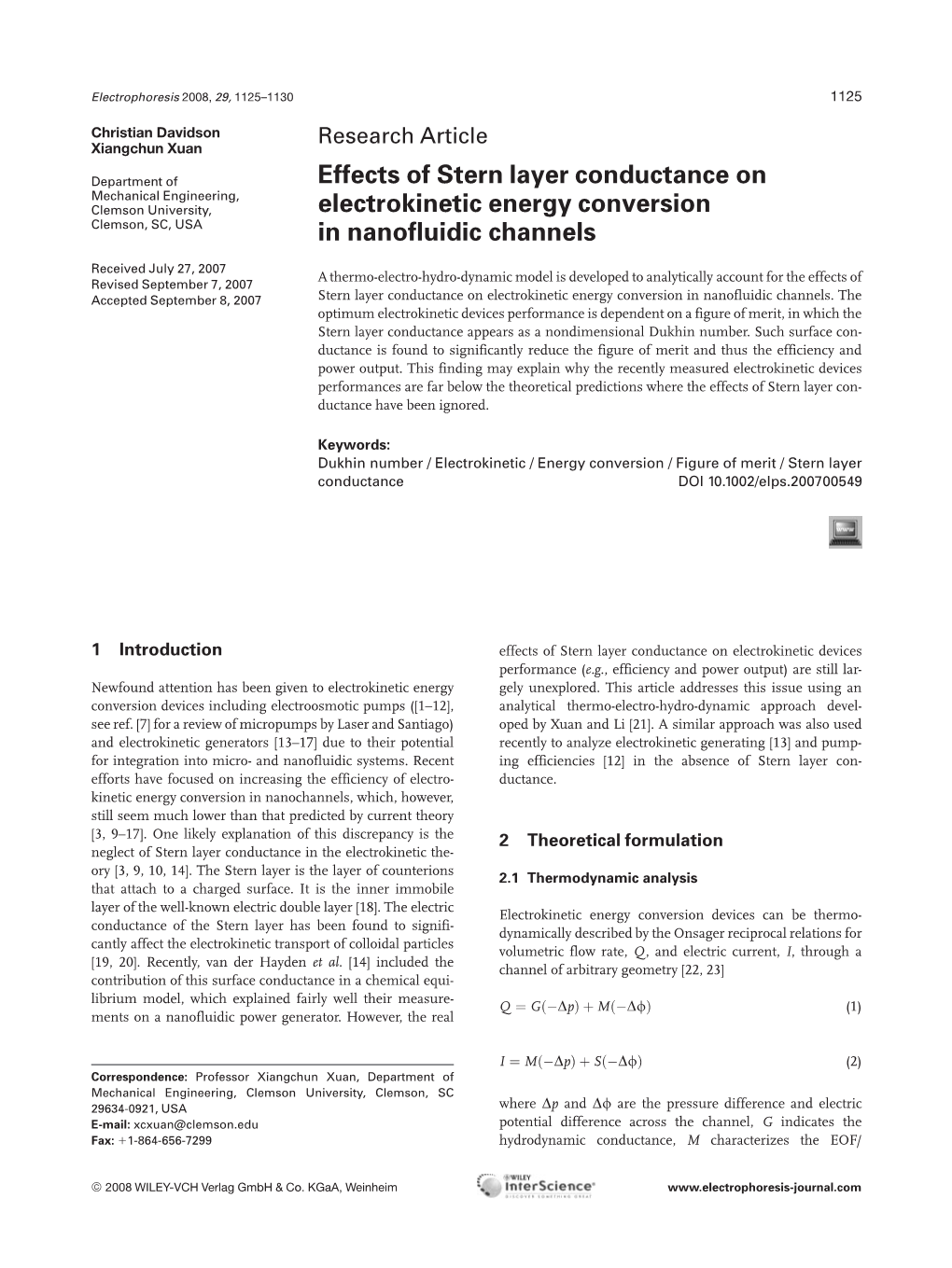 Effects of Stern Layer Conductance on Electrokinetic Energy Conversion In