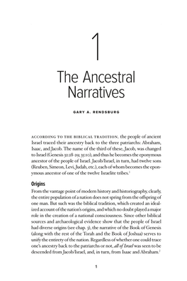 THE ANCESTRAL NARRATIVES 1 the Ancestral Narratives