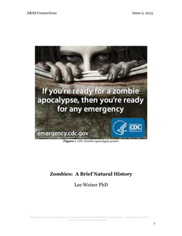 Zombies: a Brief Natural History Lee Weiser