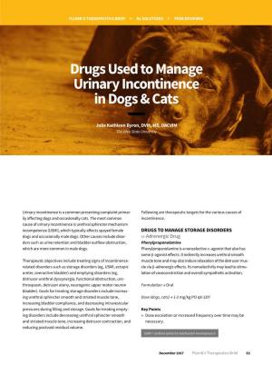 Drugs Used to Manage Urinary Incontinence in Dogs & Cats