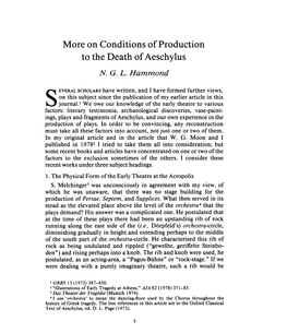 More on Conditions of Production to the Death of Aeschylus , Greek, Roman and Byzantine Studies, 29:1 (1988:Spring) P.5