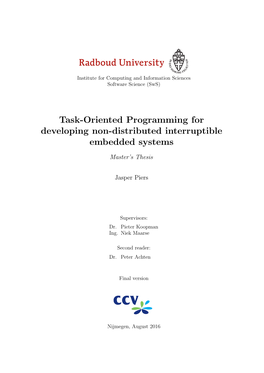 Task-Oriented Programming for Developing Non-Distributed Interruptible Embedded Systems