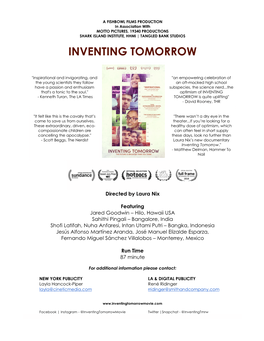 Inventing Tomorrow